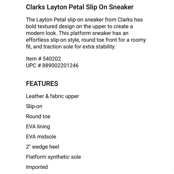 NIB Clarks Layton Petal 8.5W WIDE Slip On Comfort Sneakers fuchsia Pink - Picture 12 of 12